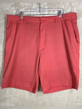 Roundtree & Yorke Men's Coral Chino Flat Front Shorts Size 40